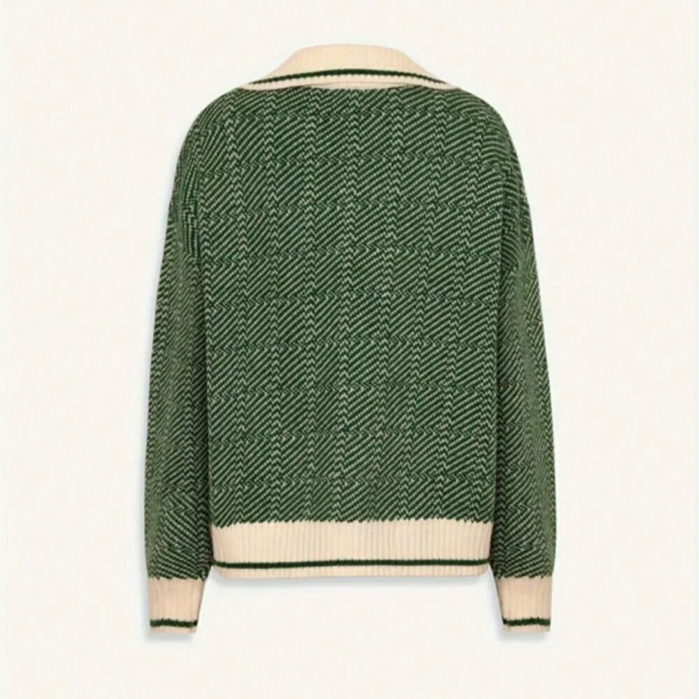 Green Casual Women's knit sweater top